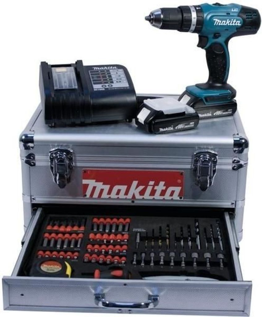 Makita Akku-Schlagbohrschrauber DHP453SYE 18V mit 2 Akkus Produktbild 