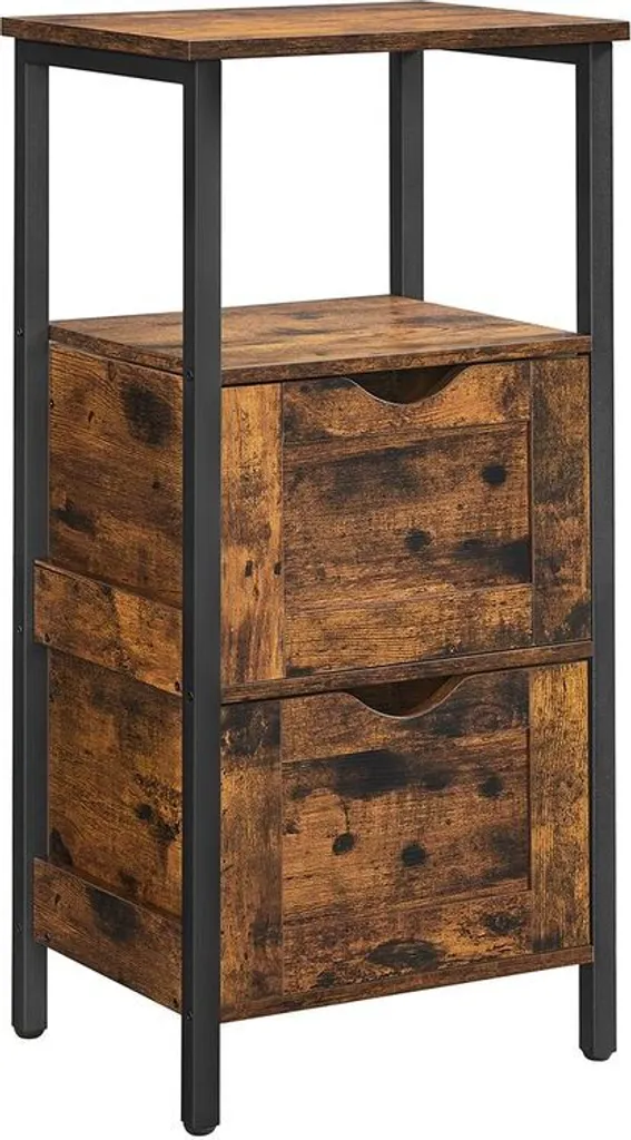 Meuble de rangement Rootz en bois et acier style industriel noir