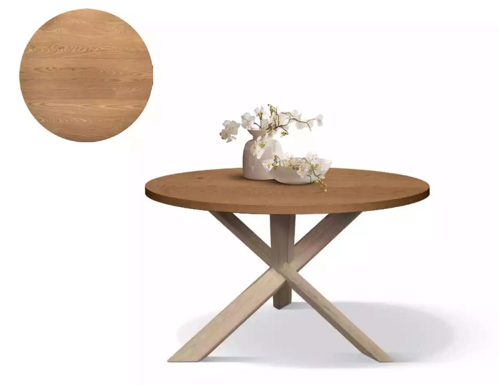 Rund Küche Esstisch Couchtisch Farbe Braun Stil Modern Holz 140cm