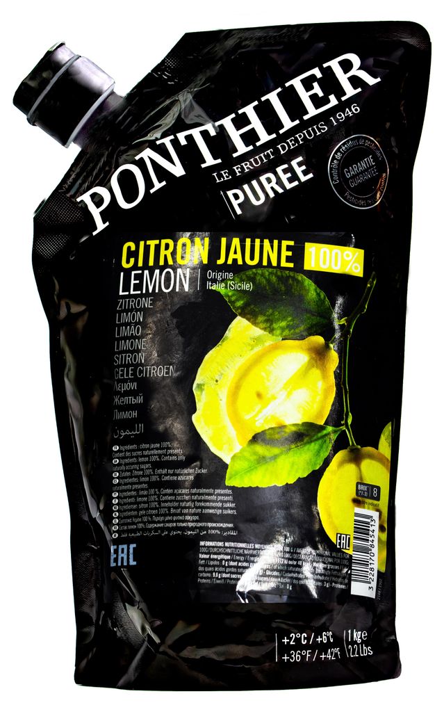 Ponthier ZITRONEN PÜREE Zitrus-Frucht-Püree 1KG Produktbild 