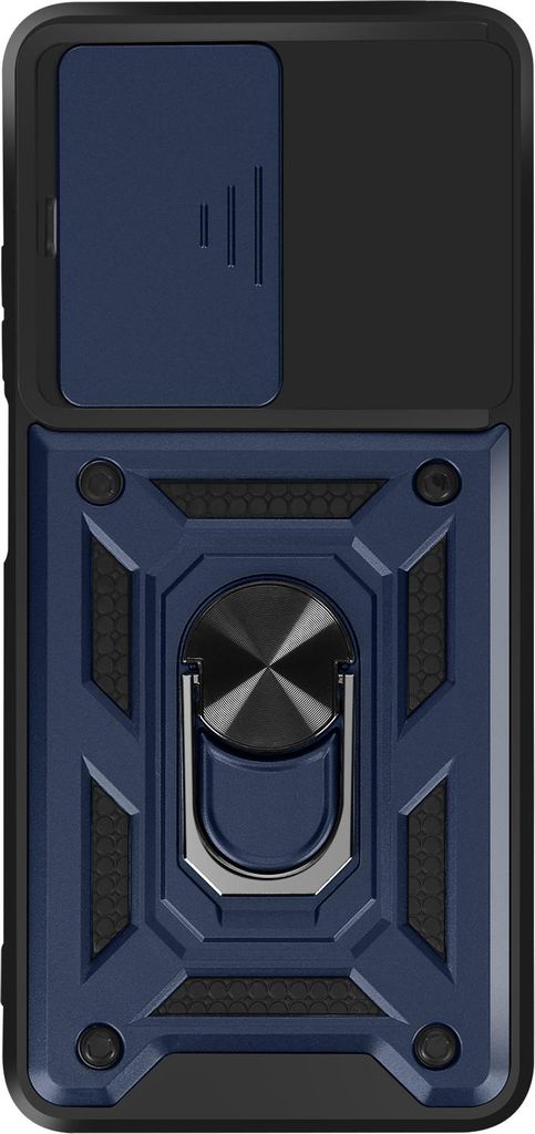 Avizar, Hülle Oppo A5 Ringhalter & Schiebekamera stoßfest robust, Dunkelblau