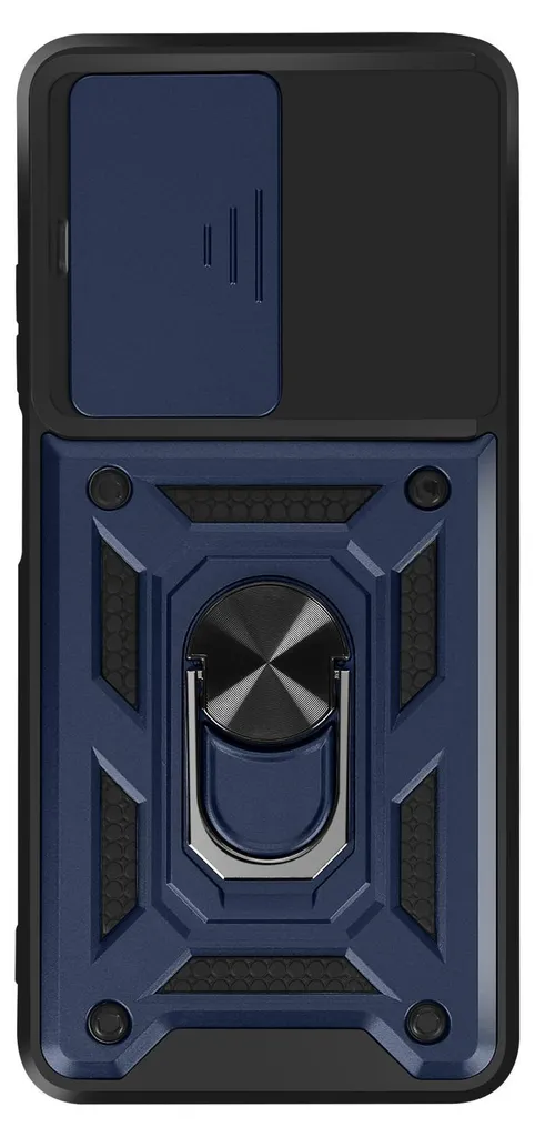 Cover Oppo A5 Avizar Blu Notte: Protezione Fotocamera e Anello