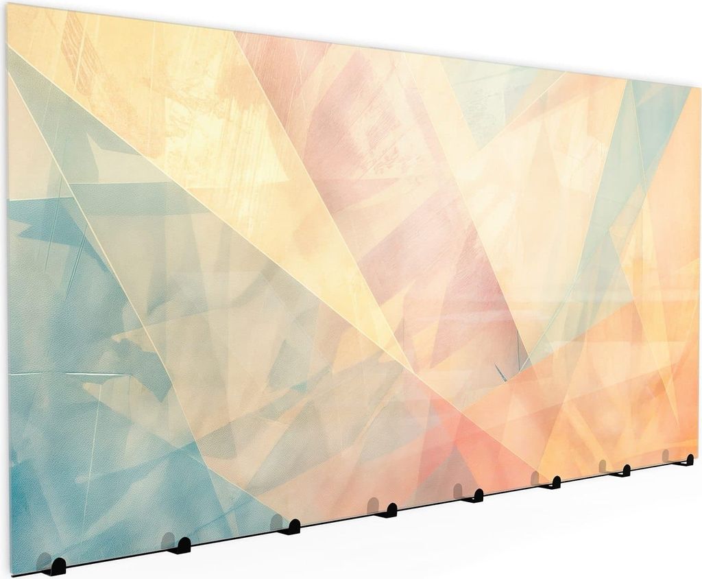 Wandgarderobe mit Magnetwand & Memoboard aus Glas Farbiges Geo Muster