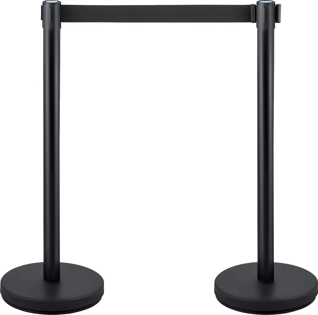 Poteau de Balisage à Sangle Rétractable pour File d'Attente - Set de 4
