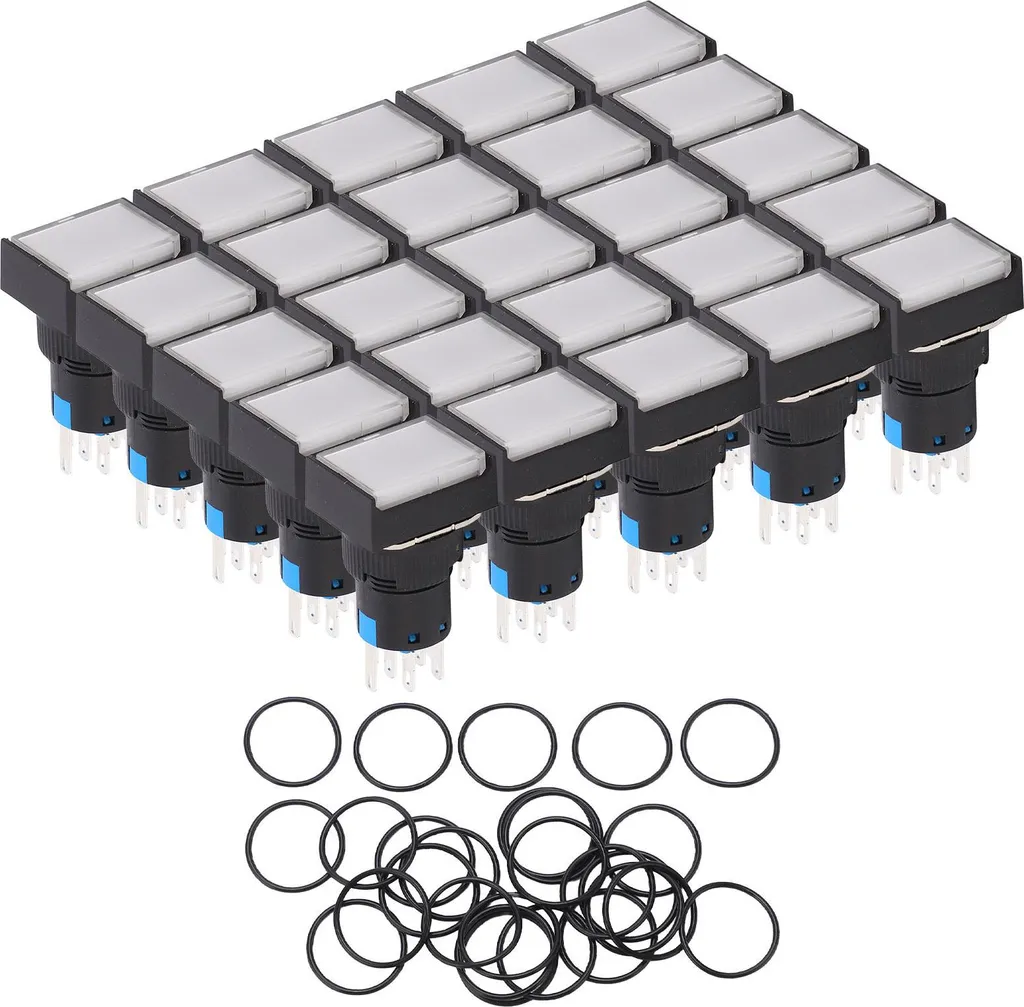 Bouton à verrouillage 5A avec rétroéclairage LED 12V - Acier Inoxydable