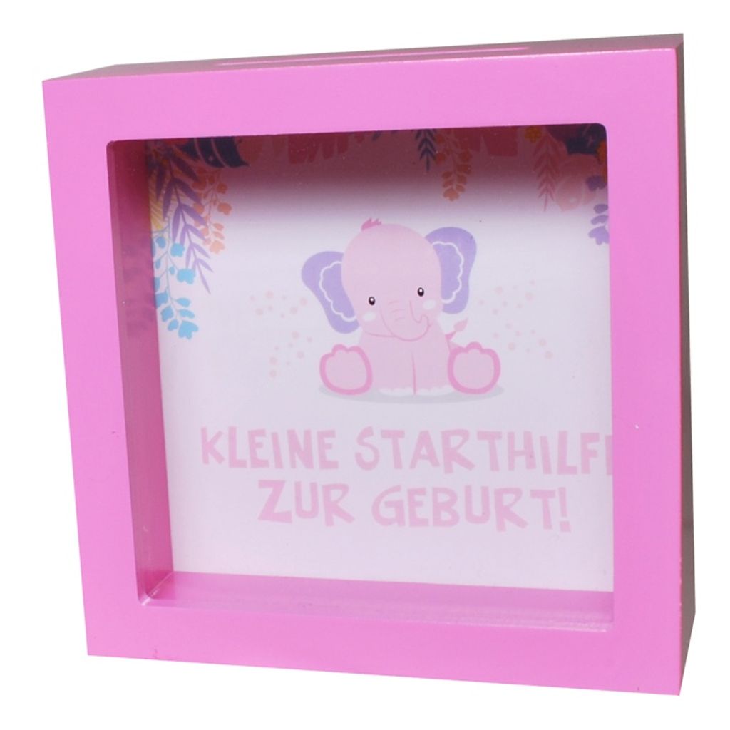 Udo Schmidt Spardose Geburt / Elefant / pink Sparschwein Sparkasse Geburtstag Baby Kinder Mädchen