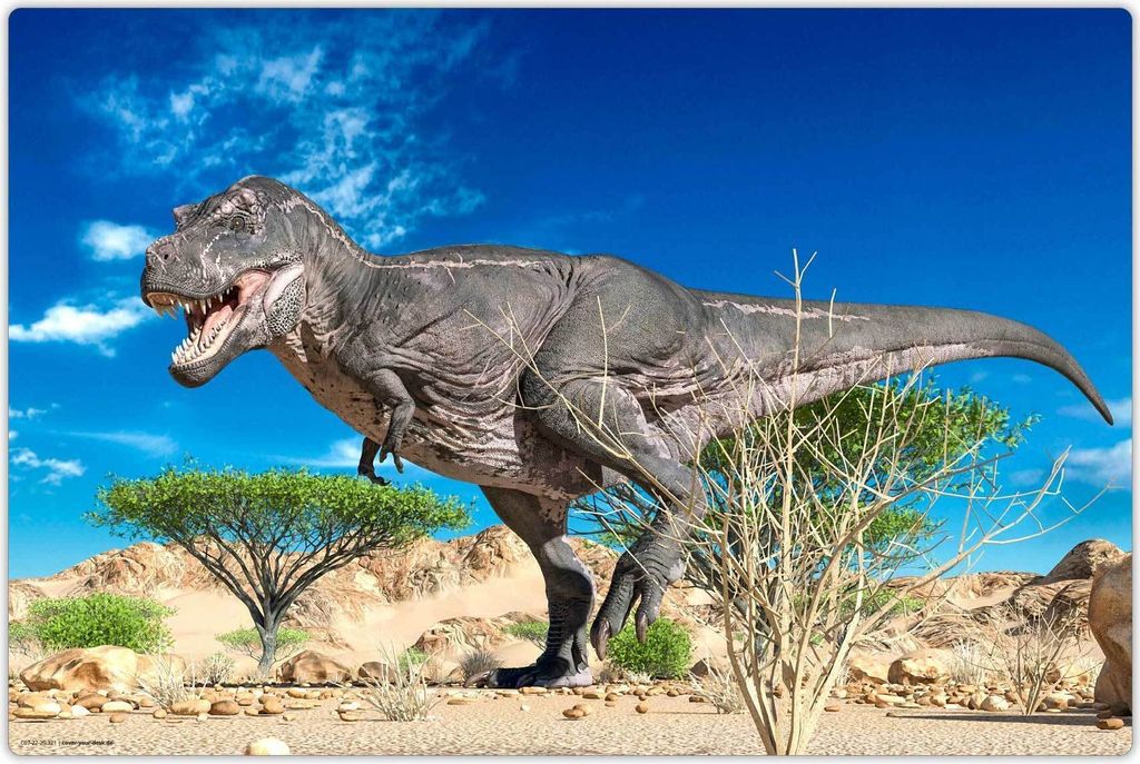 Schreibtischunterlage für Kinder - abwaschbar – T-Rex Dinosaurier – aus premium Vinyl – 60 x 40 cm – Germany - Jungs & Mädchen