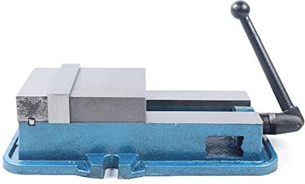Fräsmaschinen-Schraubstock - 160 mm Maschinenschraubstock - Präzise Spannkraft - Niederzug - Tischmontage - Für CNC und Bohren - Blau