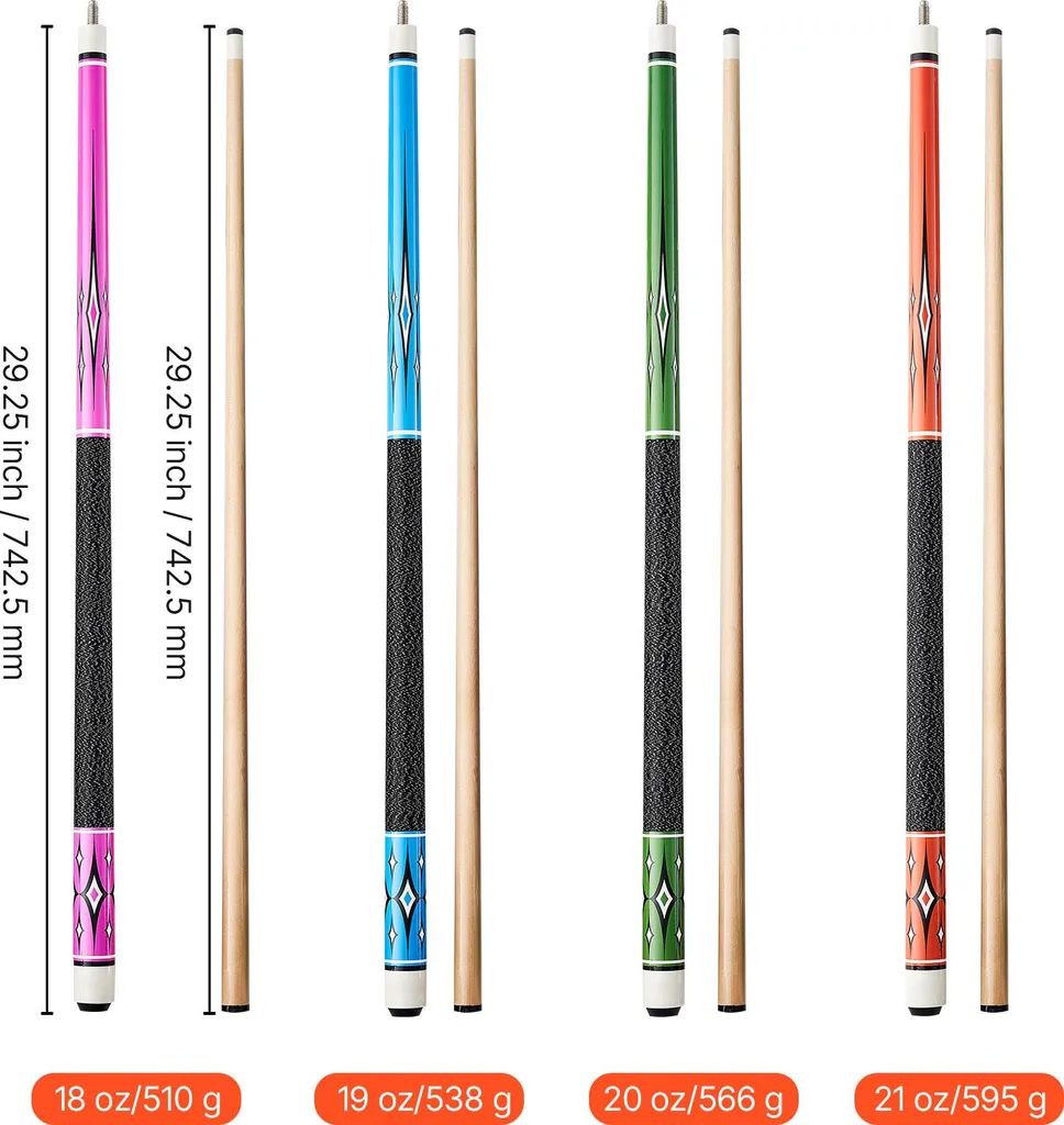 Queue de billard SucceBuy en érable canadien, set de 4 pièces 147cm - 8