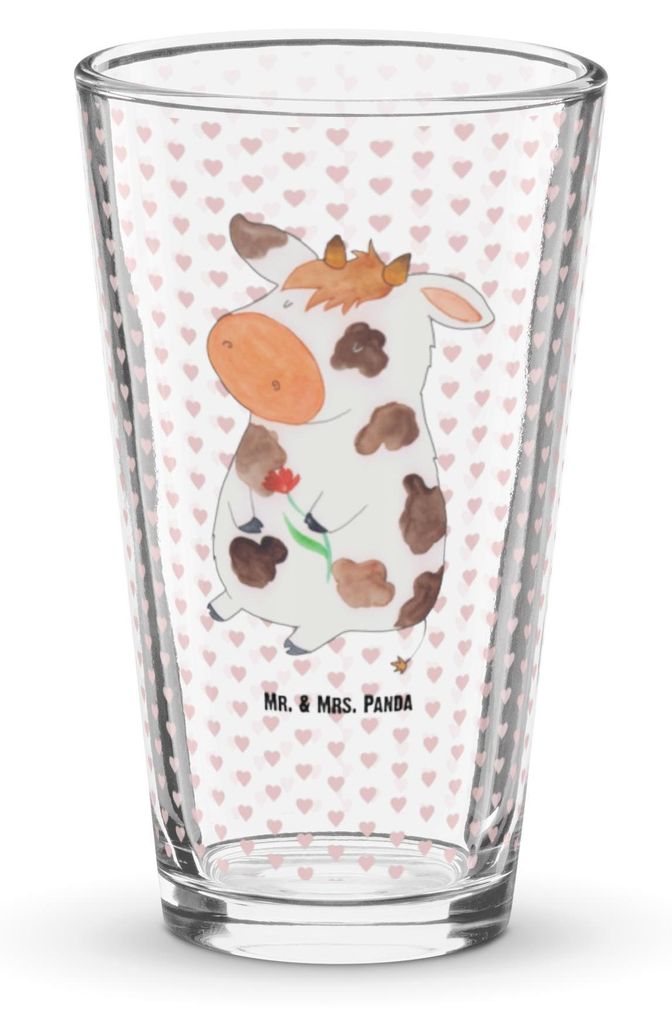 Mr. & Mrs. Panda Glas Kuh - Transparent - Geschenk, Hof, Spruch, Milch, Trinkglas, Longdrinkglas, Wasserglas, Tumbler, Kühe, Bauernhof, Landwirtin...