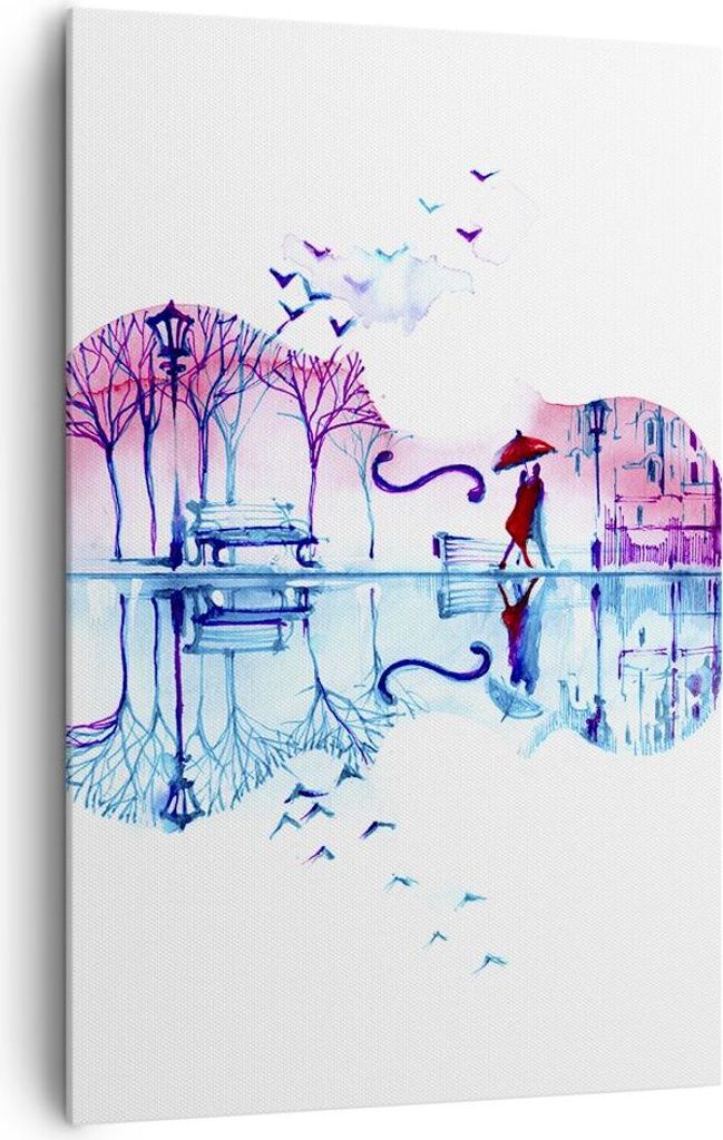 Bild auf Leinwand - Leinwandbild - Einteilig - Violine Walk regen Aktivitäten - 80x120cm - Wand Bild - Wandbilder - Leinwanddruck - Wanddekoration...