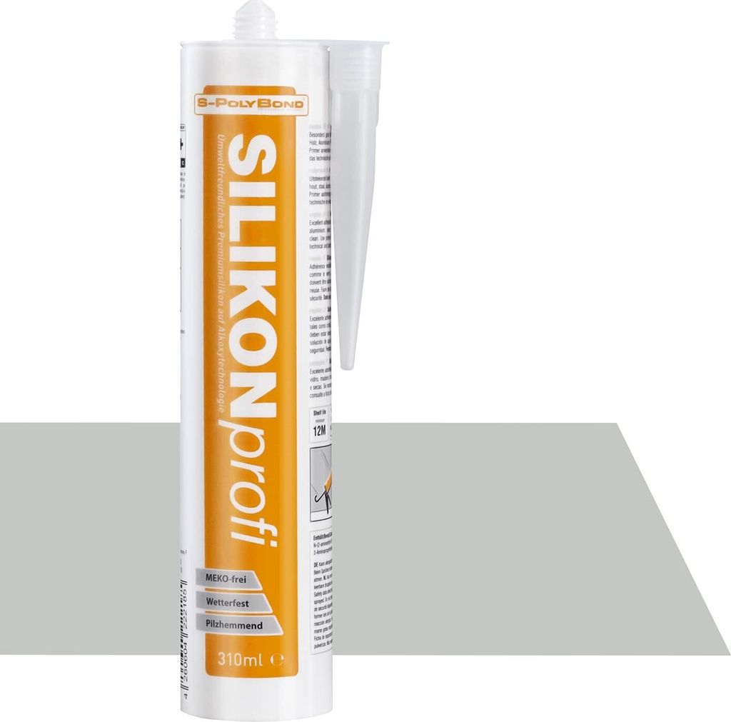 5x Silikon Kartuschen, S-Polybond® SILIKONprofi Lichtgrau Produktbild 