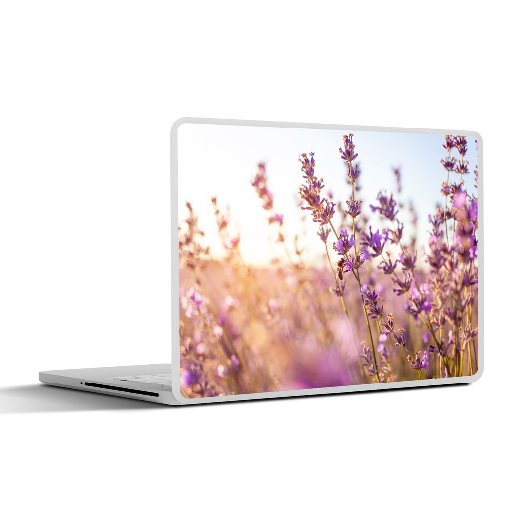 MuchoWow Laptop Aufkleber Sticker Cover Lavendel - Nahaufnahme - Sonne - Blumen - Lila 40x30 cm - Laptop Dekoration - Selbstklebend