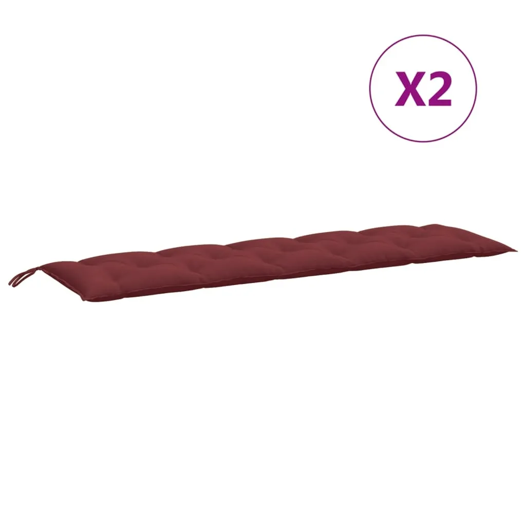 Coppia Cuscini per Panca 180x50 Rosso Vino - Imbottitura 7cm Morbida - 5