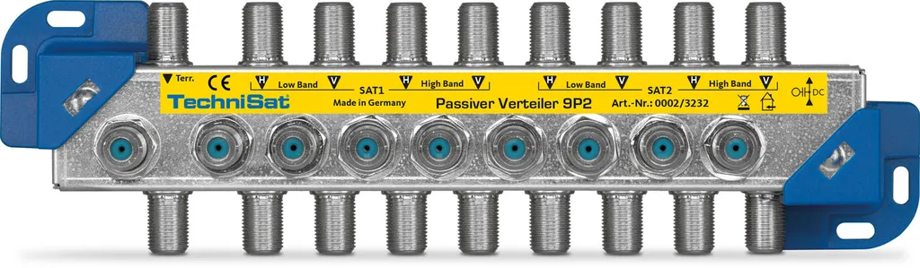 TechniSat 9P2 Distributore Passivo Satellitare - Segnale Perfetto per 2 Utenze