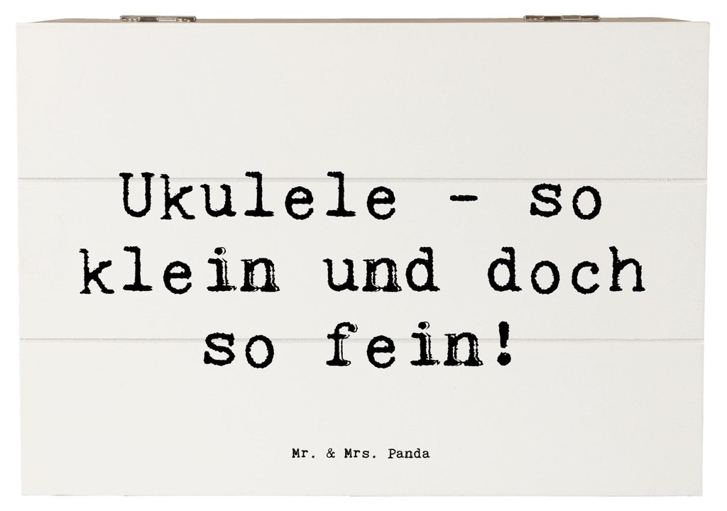Mr. & Mrs. Panda Kiste Spruch Zauberhafte Ukulele 22 x 15 cm - Weiß - Geschenk, Instrument, schatztruhe, Musiker, fotobox, Saiten, Musik, Hawaii, ...
