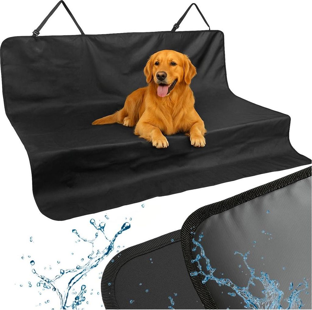 Automatte für Hund 118 x 150 cm Wasserdicht Kofferraum Schutzmatte für den Hund Schwarz