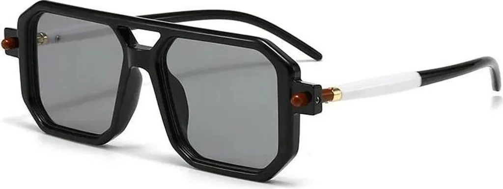 Lunettes de Soleil Noir Blanc Carrées Mode UV400 - Style Tendance Mixte