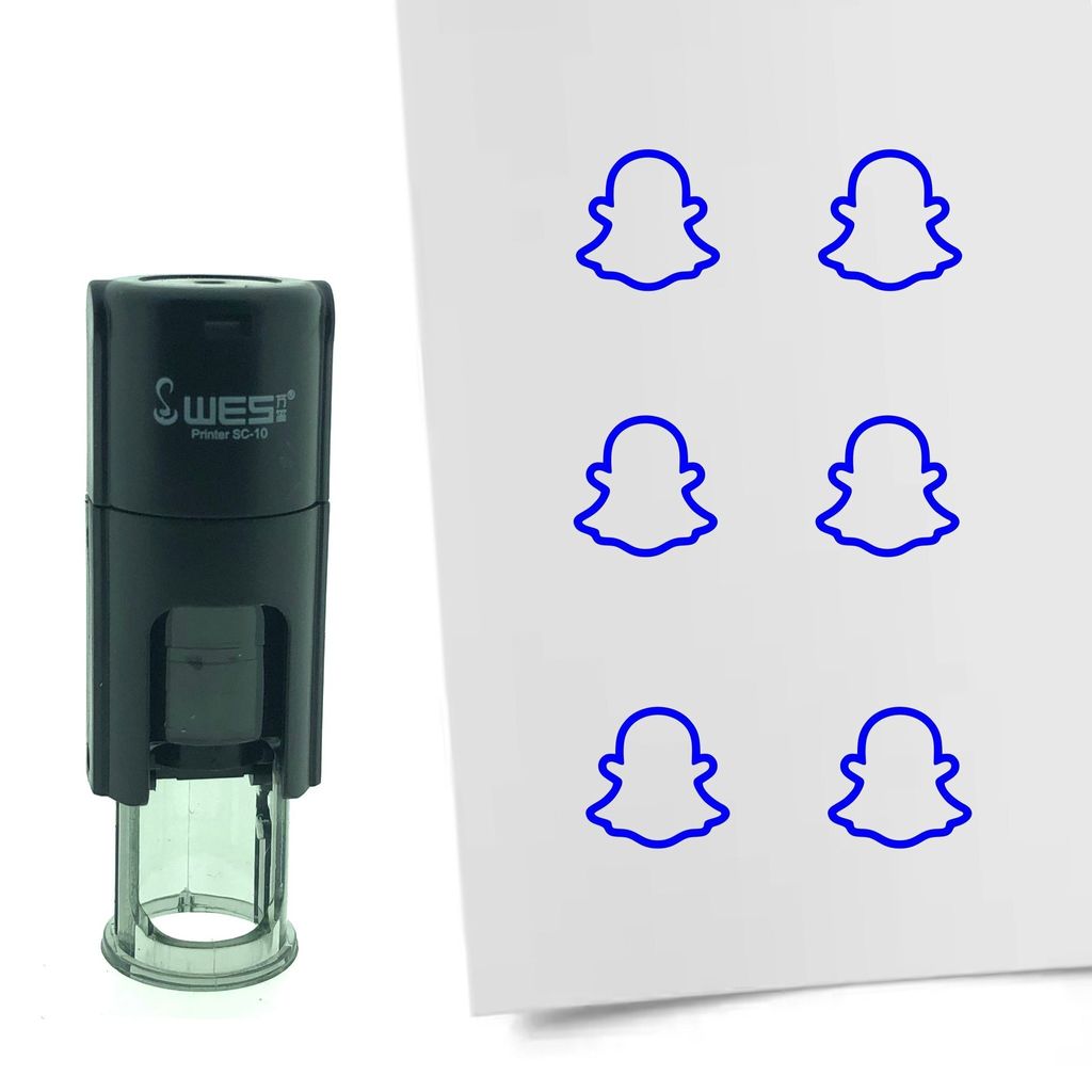 CombiCraft Razítko Snapchat logo 10mm kulaté - Modrý Obrázek produktu 