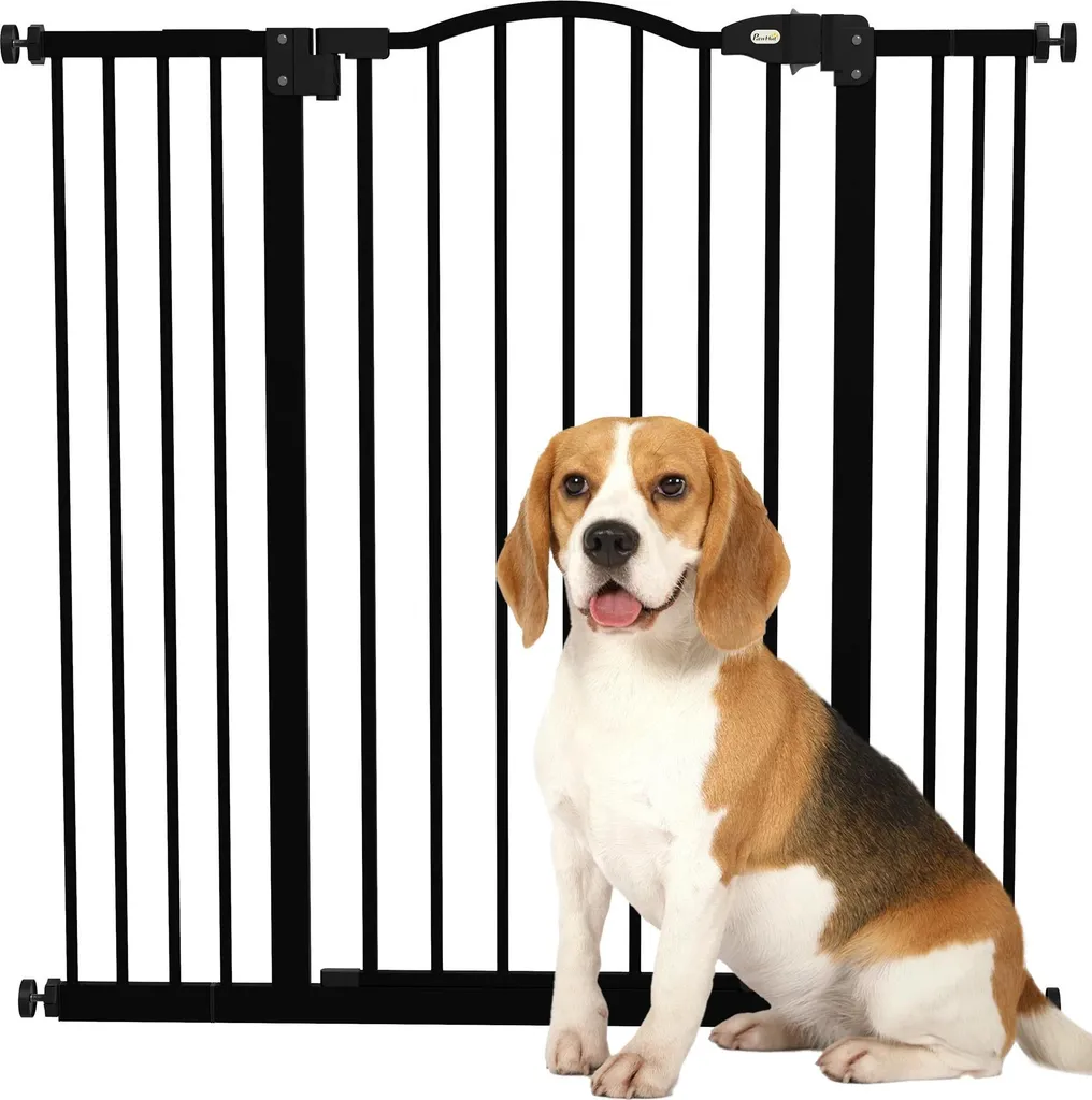 Barrière pour chiens extensible pour escalier et porte - Métal Noir