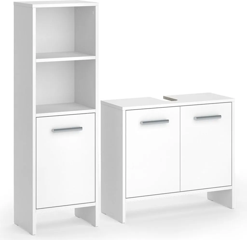 Aménagement Salle de Bain Meuble Vicco Karli Blanc 2 Pièces 57974