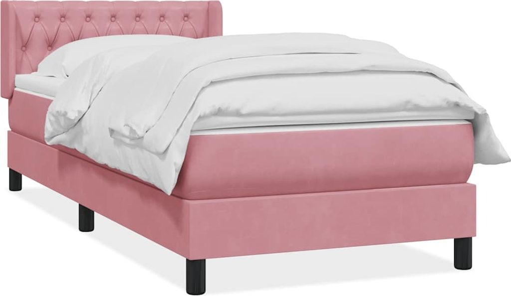 Boxspringbett mit Matratze Rosa 90x210 cm Samt