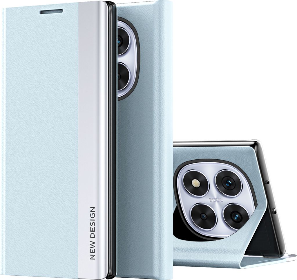 Hülle für Xiaomi Redmi Note 14 Pro 5G Kunstleder Klapphülle Schutzhülle mit Standfunktion Blau