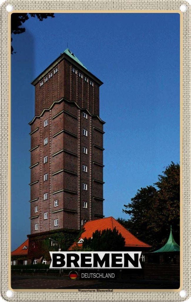 vianmo Blechschild 18x12 cm Bremen Walle Stadt Bildmotiv Reisemotiv Abenteuer Reisen