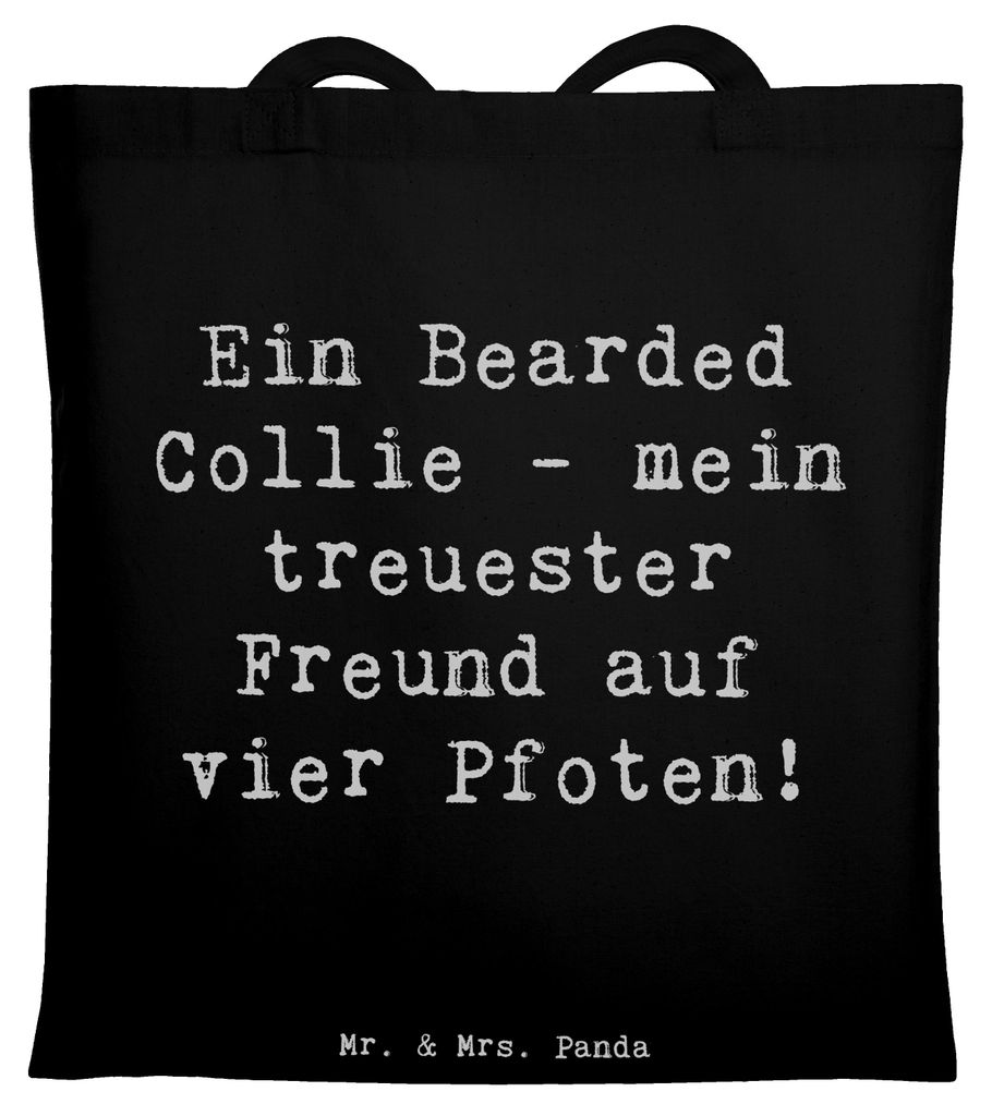 Mr. & Mrs. Panda Beutel Spruch Bearded Collie Freund - Schwarz - Geschenk, Hunderasse, Pflege, Hundeliebhaber, Laptoptasche, Seelenfreund, Familie,...