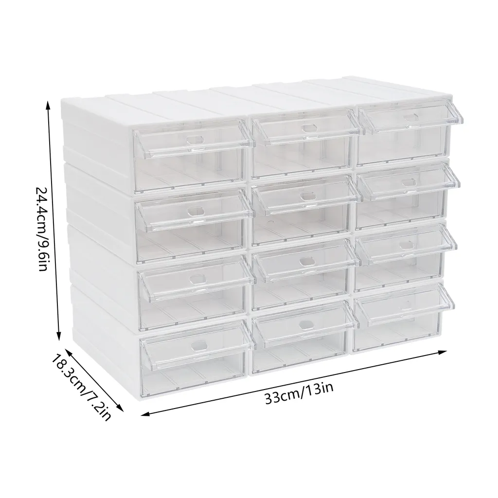 Organisateur tiroir modulable 12 boîtes robustes de tailles différentes - 11