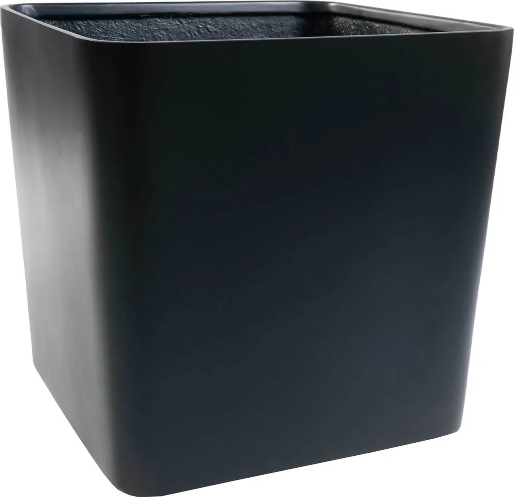Jardinière anthracite en fibre de verre, bac cube résistant gel et UV