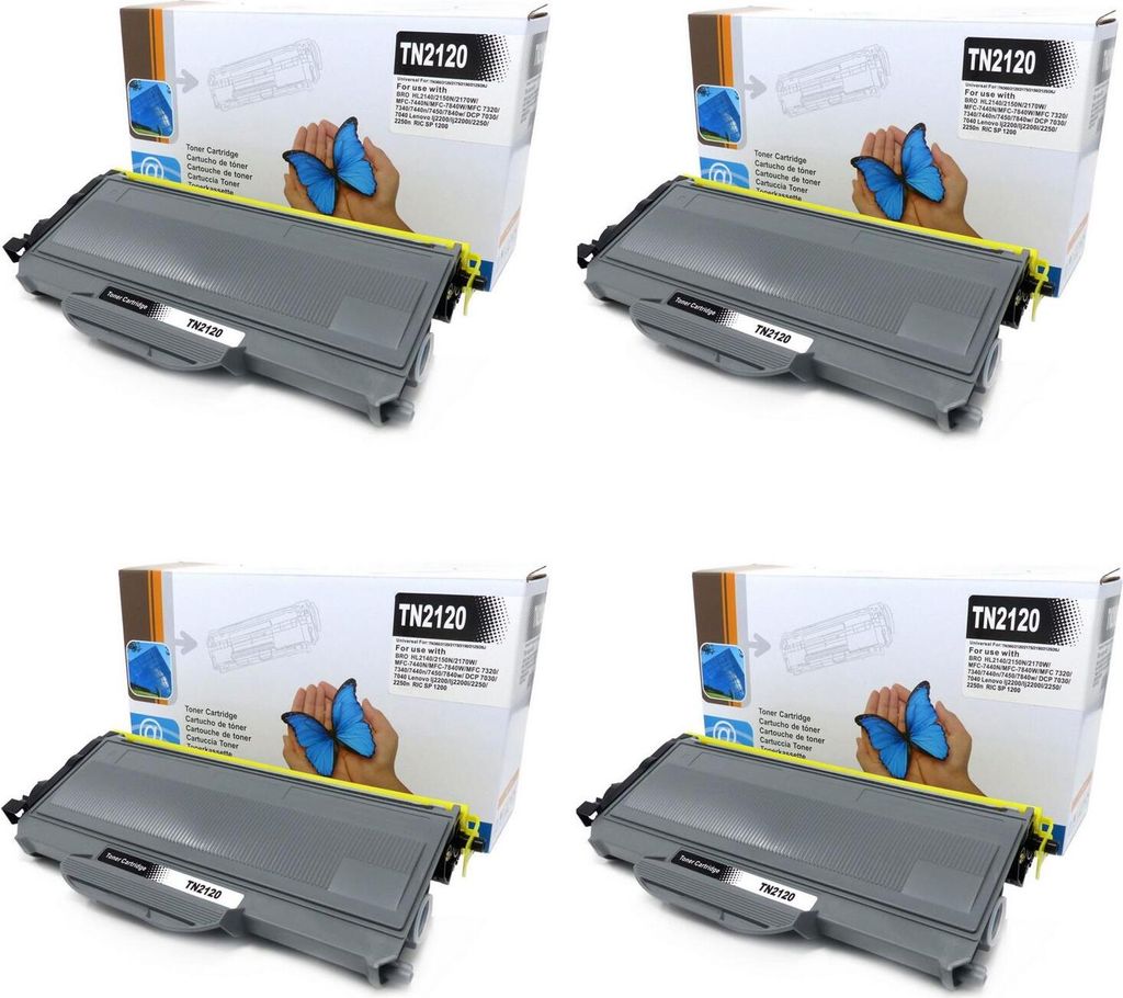 4x D&C Toner ersetzt Brother TN2120 für DCP-7030, DCP-7040, HL-2140, HL-2150N, MFC-7320, MFC-7440N, MFC-7840W, weitere Modelle der DCP, HL, MFC Se...