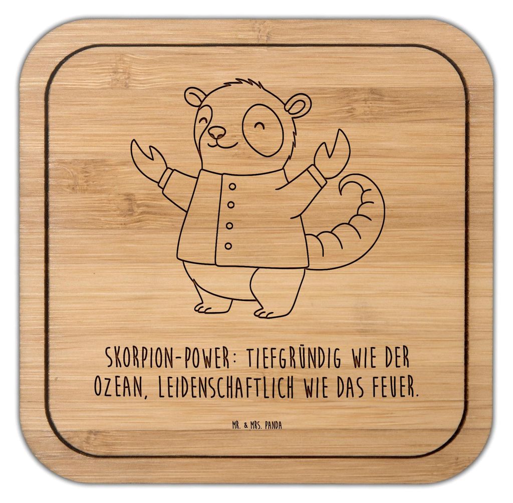 Mr. & Mrs. Panda Untersetzer Quadratisch Skorpion Astrologie - Transparent - Geschenk, Coaster, kunststoff, Kunststoff-Untersetzer, gläserunterset...