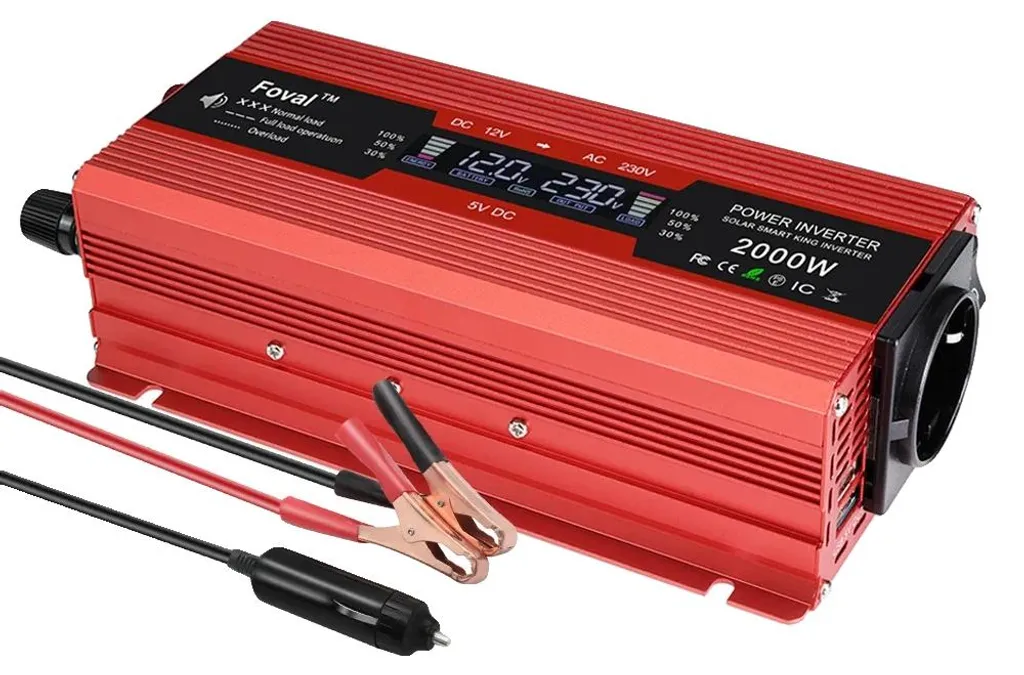 Inverter, conversione da CC a CA, doppia ricarica USB, R 2000W LCD 50Hz UE