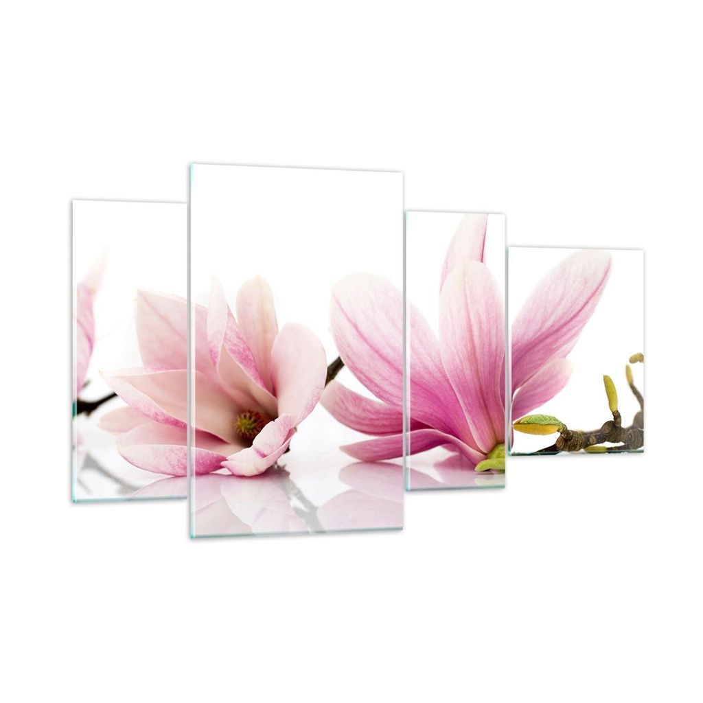Bilder auf glas - Magnolie blume natur pflanze - 120x70cm - Glasbilder - Wandbilder - Kunstdruck - zum Aufhängen bereit - Wanddekoration aus Glas ...