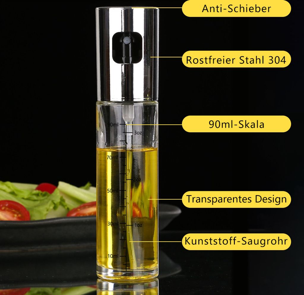 ZENG 2 Stück Öl Sprayer Zerstäuber, 3 in 1Ölsprüher mit Produktbild 4