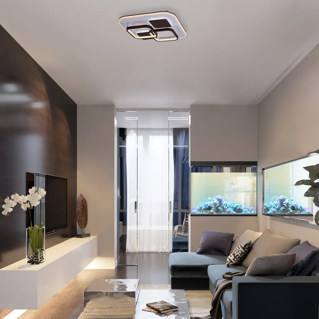 Plafonnier LED Carré Design Delion 50W CCT Réglable avec Télécommande - 9