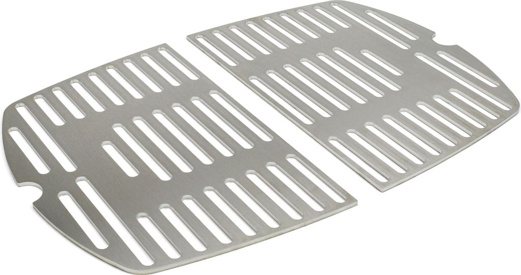 Edelstahl INOX Grillrost für die Weber Q1000 Baureihe | spülmaschinenfest - ZWEIGETEILT -