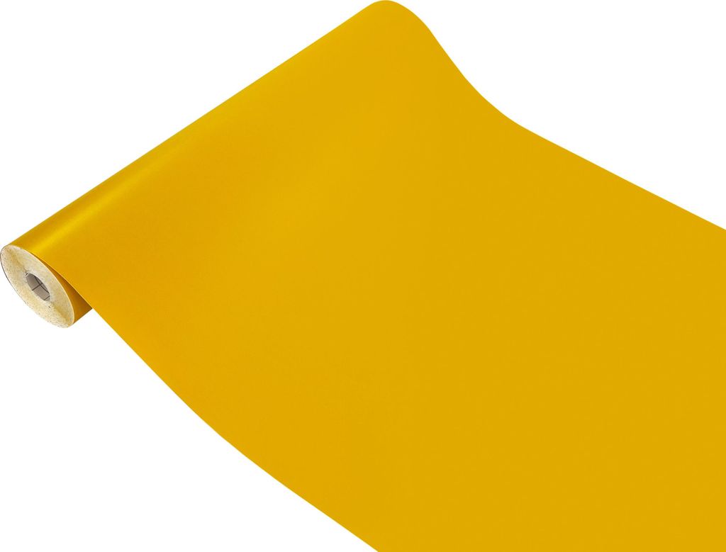 Klebefolie Möbel 45x490 cm - Gelbe Kurkuma Matt - Möbelfolie selbstklebend einfarbig - Folie für Möbel zur einfachen Renovierung von Türen, Ti...
