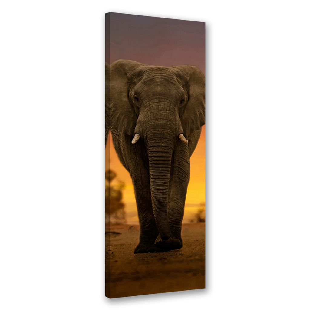 Leinwandbild Elefant in der Wüste 50x150 Feeby Braun bild für die wand bereit zum aufhängen