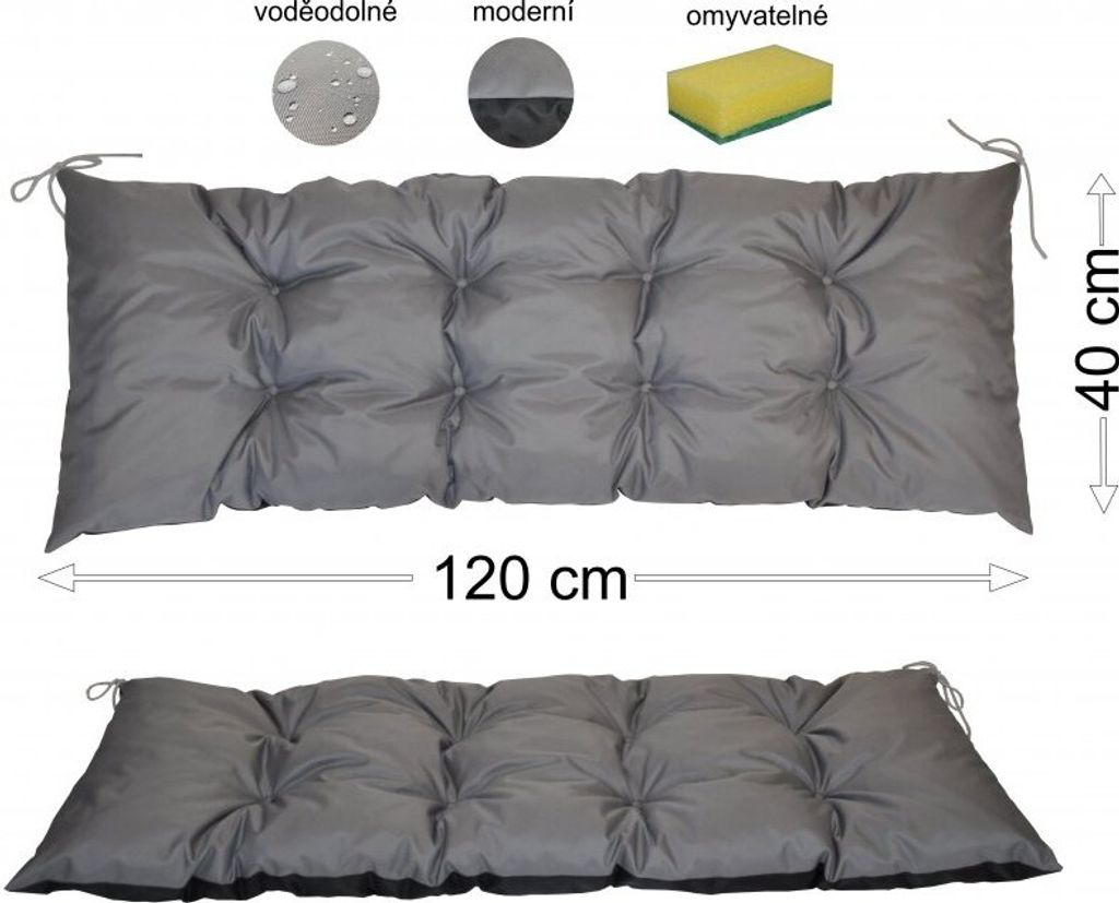 Podsedák 120x40 šedý voděodolný Obrázek produktu 