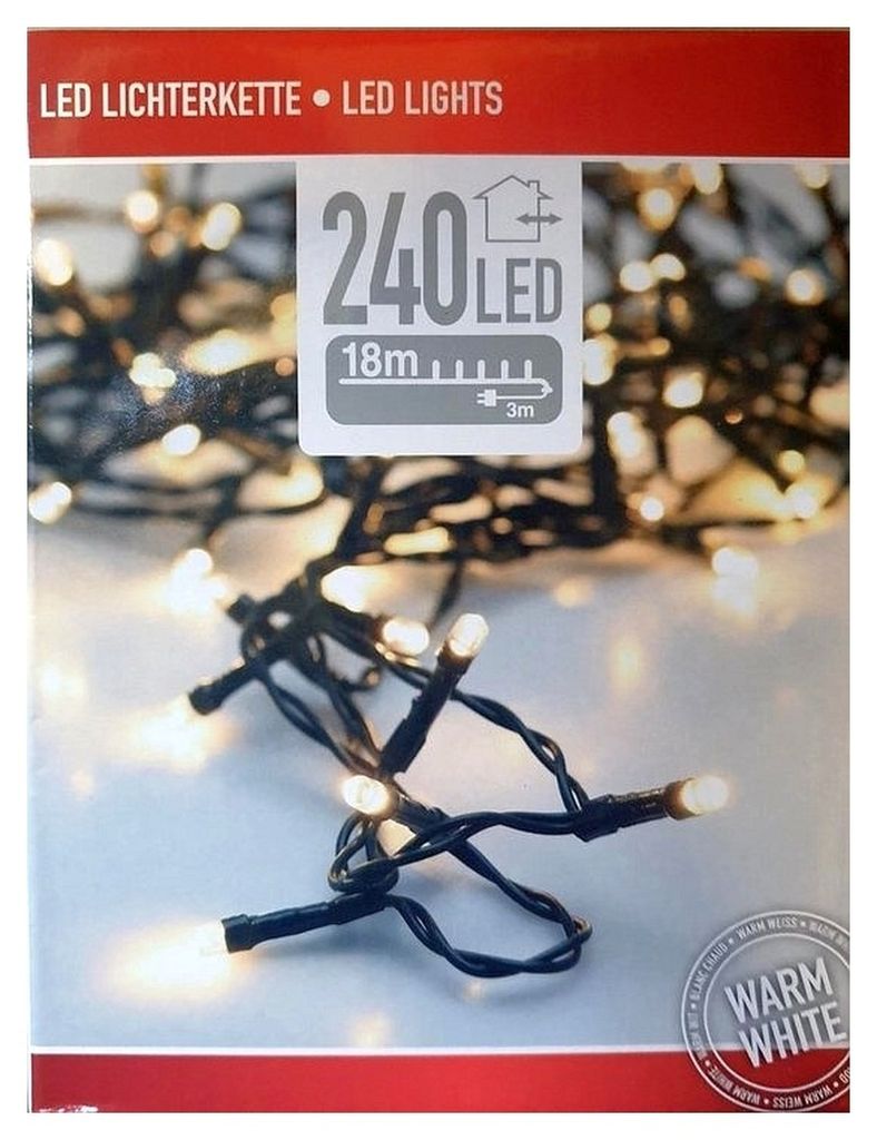 Luci di Natale - 18 metri - 240 LED bianco caldo - per Immagine del prodotto 