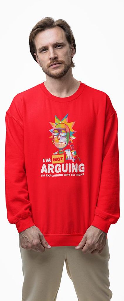 D&B Design Uni Pullover SWMO00049 Rick And Morty Rot-Größe S