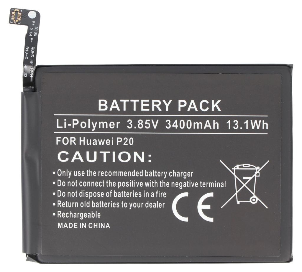 Akku passend für den Huawei P20 Lite Akku HB366481ECW Li-Polymer 3,85 Volt mit 3000mAh max. 11,6Wh