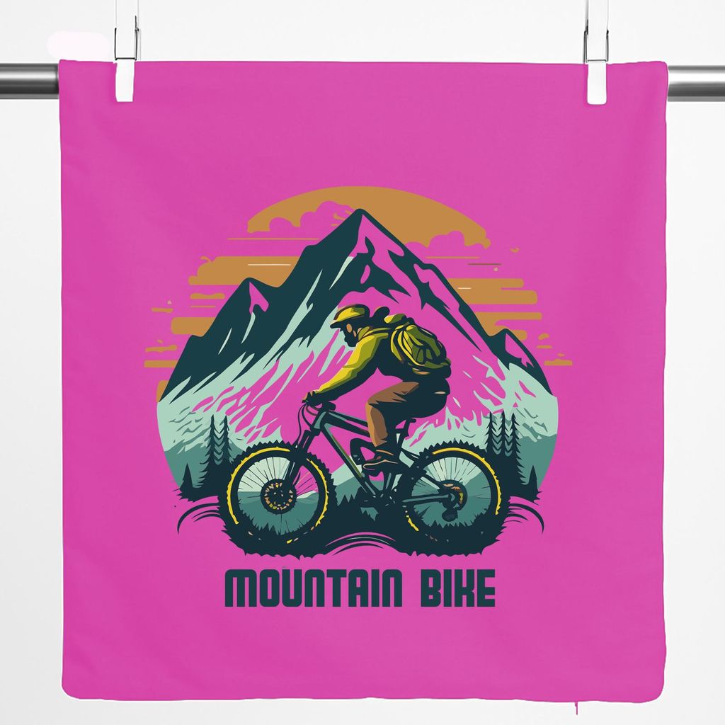 Huuraa Kissenbezug Mountain Bike Berge 40x40cm Fuchsia Baumwolle Dekokissenbezug Geschenkidee