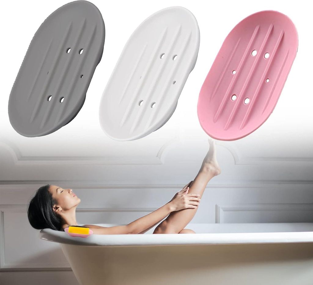 Seifenablagen Set - Silikon Seifenablagen - 3 Stück - Einfach zu reinigen