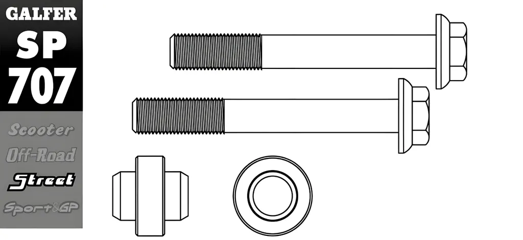 Support d'étrier de frein Galfer SP707 pour montage disque de 180mm