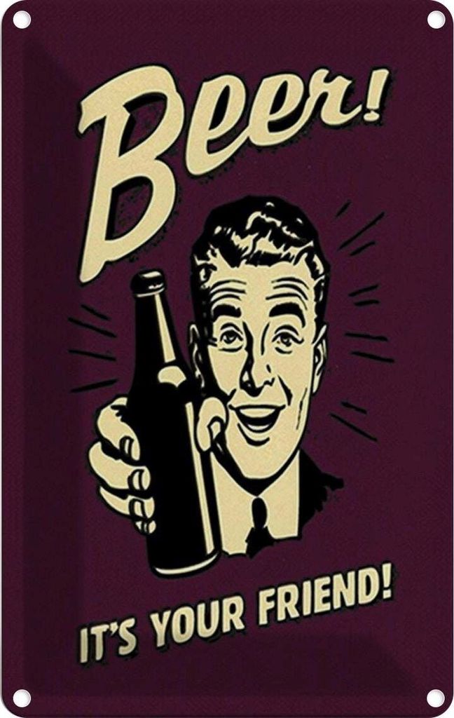 vianmo Blechschild 18x12 cm Beer it ́s your Friend Bier