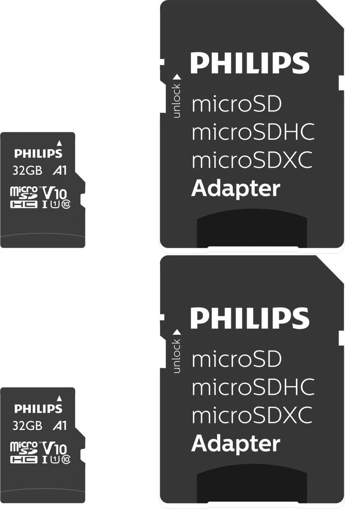 Philips MicroSDHC 2-Pack    32GB Class 10 UHS-I U1 incl. Image du produit 