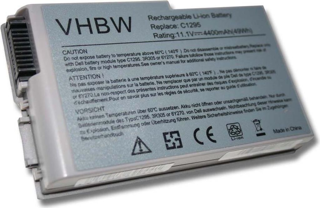 vhbw Akku kompatibel mit Dell Latitude D600, D520, D610, Produktbild 